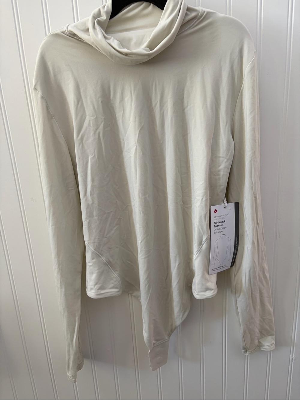 Lululemon Bone Nulu Turtleneck Bodysuit Size L